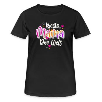 Beste Mama Der Welt - Frauen T-Shirt atmungsaktiv - Schwarz - Vorne - AI Model Female 172 light (172cm)