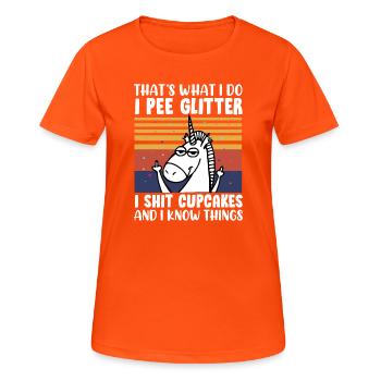 Unicorn saying funny - Women's Breathable T-Shirt - neon orange - Front - AI Model Female 172 dark (172cm)