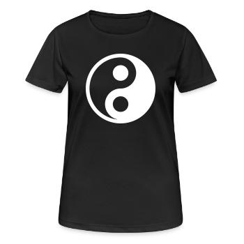 Yin Yang Vektor Perfekt Harmonisch Personalisieren - Frauen T-Shirt atmungsaktiv - Schwarz - Vorne - AI Model Female 172 light (172cm)