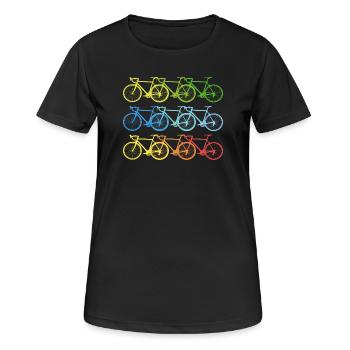 Bicycle colorful bikes cool art gift - Women's Breathable T-Shirt - black - Front - AI Model Female 172 light (172cm)