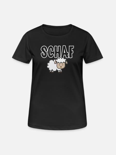 Schaf - Frauen T-Shirt atmungsaktiv - Schwarz
