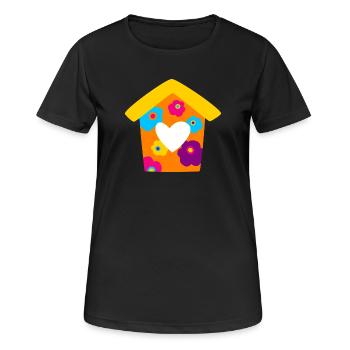 House Birdhouse Spring Summer Bird Colorful Kids - Women's Breathable T-Shirt - black - Front - AI Model Female 172 light (172cm)