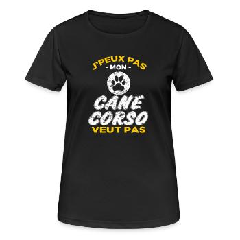 Cane Corso - T-shirt respirant Femme - noir - Devant - AI Model Female 172 light (172cm)