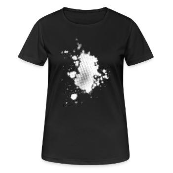 Flash, Dots Background Asymmetrical | rasterized - Women's Breathable T-Shirt - black - Front - AI Model Female 172 light (172cm)