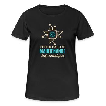 Maintenance informatique - T-shirt respirant Femme - noir - Devant - AI Model Female 172 light (172cm)