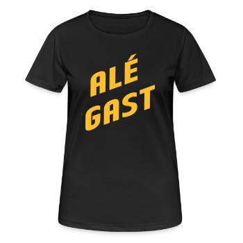 Alé Gast - Antwerpener Dialekt - Frauen T-Shirt atmungsaktiv - Schwarz - Vorne - AI Model Female 172 light (172cm)