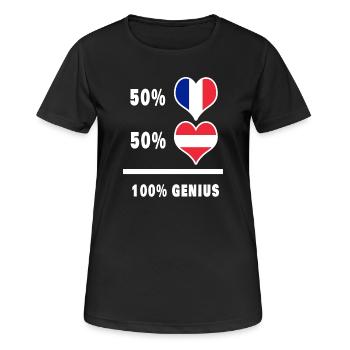 France et Autriche Genial / Cadeau - T-shirt respirant Femme - noir - Devant - AI Model Female 172 light (172cm)