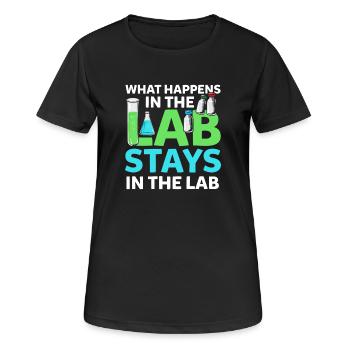 What Happens In The Lab Stays In Lab Chemistry Lab - Women's Breathable T-Shirt - black - Front - AI Model Female 172 light (172cm)