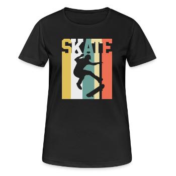 Skaten Skater Skate Vintage - Frauen T-Shirt atmungsaktiv - Schwarz - Vorne - AI Model Female 172 light (172cm)