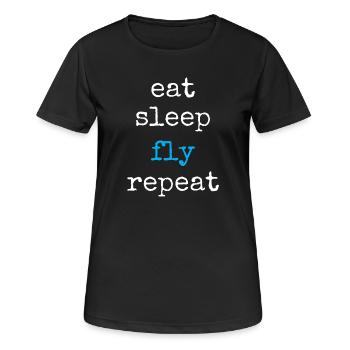 Pilote aux commandes - T-shirt respirant Femme - noir - Devant - AI Model Female 172 light (172cm)