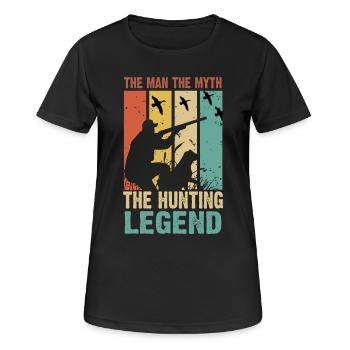 Jäger Jagen - Frauen T-Shirt atmungsaktiv - Schwarz - Vorne - AI Model Female 172 light (172cm)