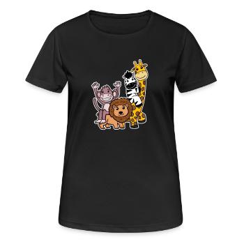 Des animaux mignons - T-shirt respirant Femme - noir - Devant - AI Model Female 172 light (172cm)