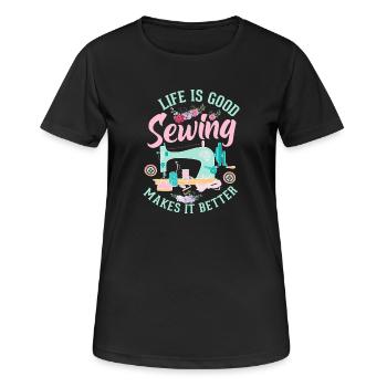 Couture - T-shirt respirant Femme - noir - Devant - AI Model Female 172 light (172cm)
