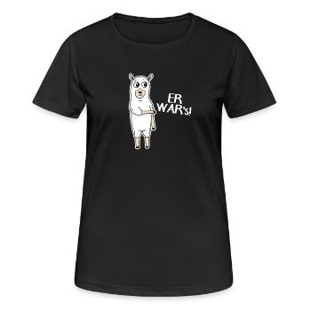 Er war's - Frauen T-Shirt atmungsaktiv - Schwarz - Vorne - AI Model Female 172 light (172cm)