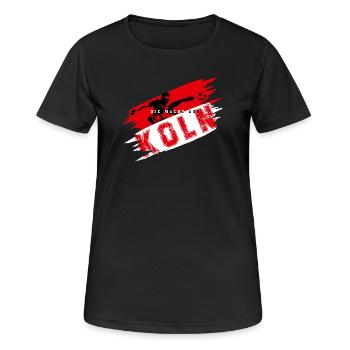 Fussball Köln Ruhrpott - Frauen T-Shirt atmungsaktiv - Schwarz - Vorne - AI Model Female 172 light (172cm)
