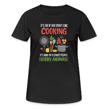 Cuisson Cuisinier Cuisinier - T-shirt respirant Femme - noir - Devant - AI Model Female 172 light (172cm)
