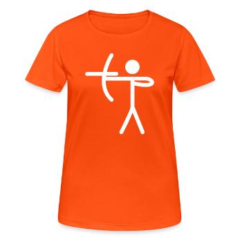 archery - Women's Breathable T-Shirt - neon orange - Front - AI Model Female 172 dark (172cm)