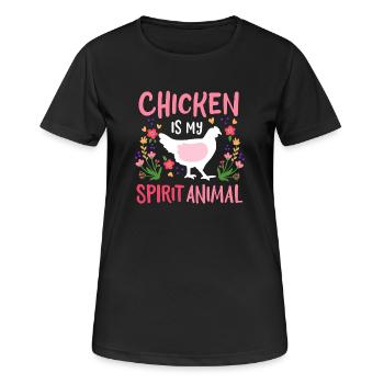 Poules Poules Élevage de poulets - T-shirt respirant Femme - noir - Devant - AI Model Female 172 light (172cm)