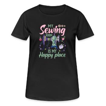 sew - Women's Breathable T-Shirt - black - Front - AI Model Female 172 light (172cm)