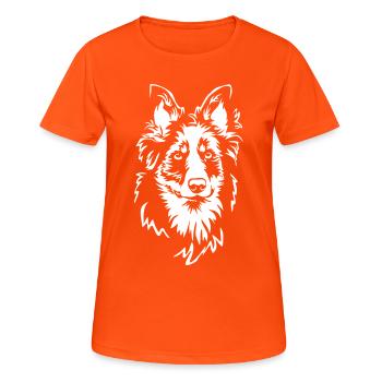 Yellow cheek head "Black Editition" - Women's Breathable T-Shirt - neon orange - Front - AI Model Female 172 dark (172cm)