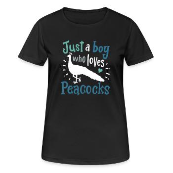 Paons oiseaux paon amoureux de paon - T-shirt respirant Femme - noir - Devant - AI Model Female 172 light (172cm)