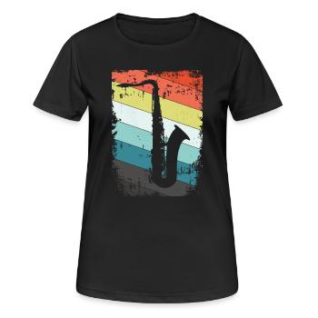 Saxophone saxophone - T-shirt respirant Femme - noir - Devant - AI Model Female 172 light (172cm)