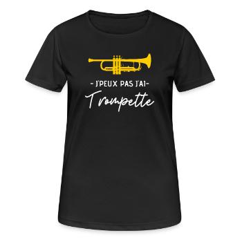 Trompette - T-shirt respirant Femme - noir - Devant - AI Model Female 172 light (172cm)