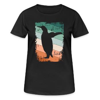 Pinguin Pinguine - Frauen T-Shirt atmungsaktiv - Schwarz - Vorne - AI Model Female 172 light (172cm)