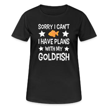 Goldfisch - Frauen T-Shirt atmungsaktiv - Schwarz - Vorne - AI Model Female 172 light (172cm)