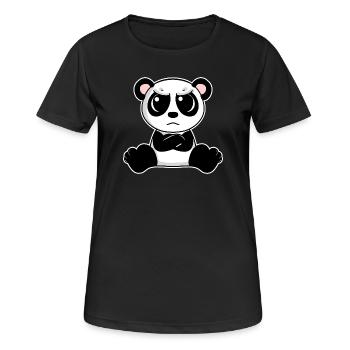 Niedlicher Panda ist genervt - Frauen T-Shirt atmungsaktiv - Schwarz - Vorne - AI Model Female 172 light (172cm)