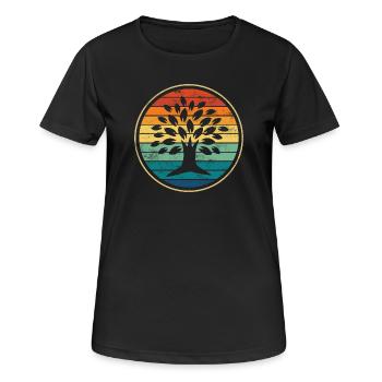 Arbre - T-shirt respirant Femme - noir - Devant - AI Model Female 172 light (172cm)