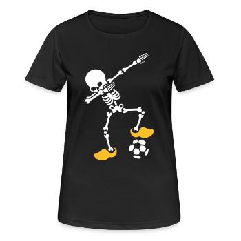 Dab dabbing skeleton Netherlands Orange European Football Championship - Women's Breathable T-Shirt - black - Front - AI Model Female 172 light (172cm)