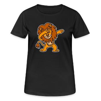 Dab dabbing lion Netherlands Orange European Football Championship - Women's Breathable T-Shirt - black - Front - AI Model Female 172 light (172cm)