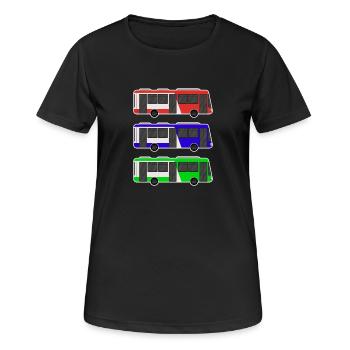 Bus - Frauen T-Shirt atmungsaktiv - Schwarz - Vorne - AI Model Female 172 light (172cm)