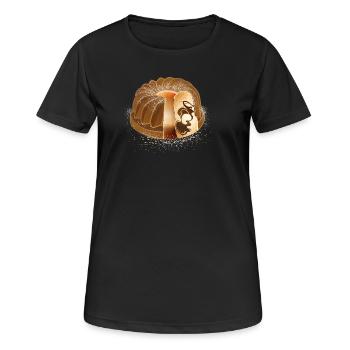 Der beliebte Marmorkuchen mit Puderzucker - Frauen T-Shirt atmungsaktiv - Schwarz - Vorne - AI Model Female 172 light (172cm)