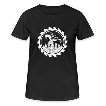 Insigne de la tronçonneuse dans la forêt - T-shirt respirant Femme - noir - Devant - AI Model Female 172 light (172cm)