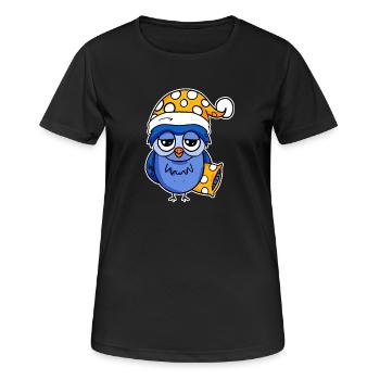 Le lève-tôt Hibou Dormir - T-shirt respirant Femme - noir - Devant - AI Model Female 172 light (172cm)