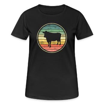 Vache Vaches - T-shirt respirant Femme - noir - Devant - AI Model Female 172 light (172cm)