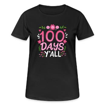 100 Tage Schule Lehrer Schüler - Frauen T-Shirt atmungsaktiv - Schwarz - Vorne - AI Model Female 172 light (172cm)