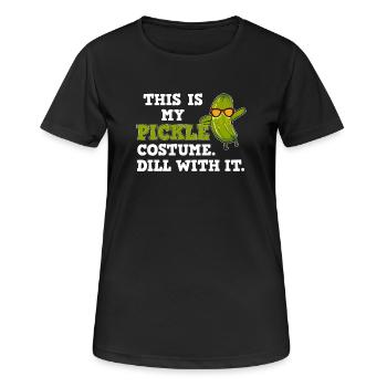 Gurken Gurke Kostüm - Frauen T-Shirt atmungsaktiv - Schwarz - Vorne - AI Model Female 172 light (172cm)
