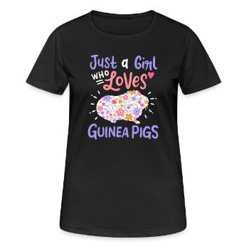 Meerschweinchen Meerschweinchen-Liebhaber - Frauen T-Shirt atmungsaktiv - Schwarz - Vorne - AI Model Female 172 light (172cm)