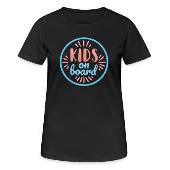 Kids on board - T-shirt respirant Femme - noir - Devant - AI Model Female 172 light (172cm)