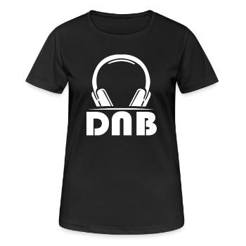 dnb drum n bass symbol music Kopfhörer Logo dnb - Frauen T-Shirt atmungsaktiv - Schwarz - Vorne - AI Model Female 172 light (172cm)