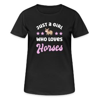 Cheval chevaux - T-shirt respirant Femme - noir - Devant - AI Model Female 172 light (172cm)