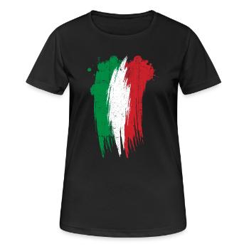 Italienische dreifarbige Pinselkunst - Frauen T-Shirt atmungsaktiv - Schwarz - Vorne - AI Model Female 172 light (172cm)