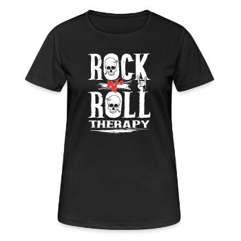 Rock n Roll therapy - Women's Breathable T-Shirt - black - Front - AI Model Female 172 light (172cm)