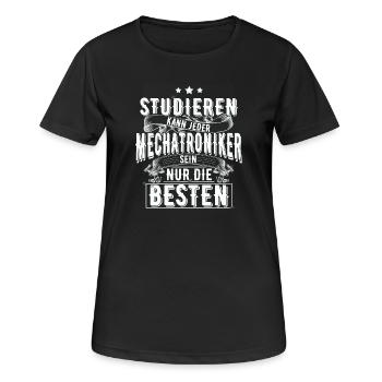 Mechatroniker - Frauen T-Shirt atmungsaktiv - Schwarz - Vorne - AI Model Female 172 light (172cm)