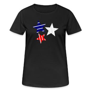 STERN. STERNE. STERN. STERNE. FEST. JAHRESTAG - Frauen T-Shirt atmungsaktiv - Schwarz - Vorne - AI Model Female 172 light (172cm)