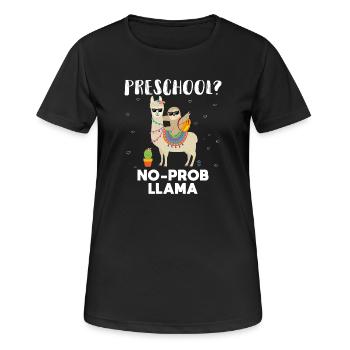 Vorschule kein Prob Lama - Frauen T-Shirt atmungsaktiv - Schwarz - Vorne - AI Model Female 172 light (172cm)