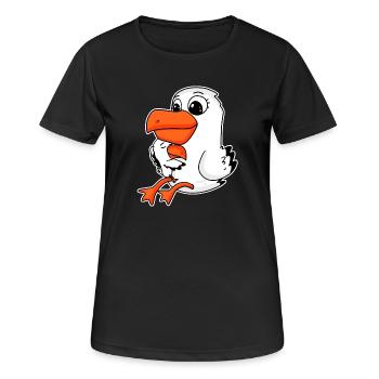 Famille de mouette - Mouette avec bébé - Mouette avec enfant - T-shirt respirant Femme - noir - Devant - AI Model Female 172 light (172cm)